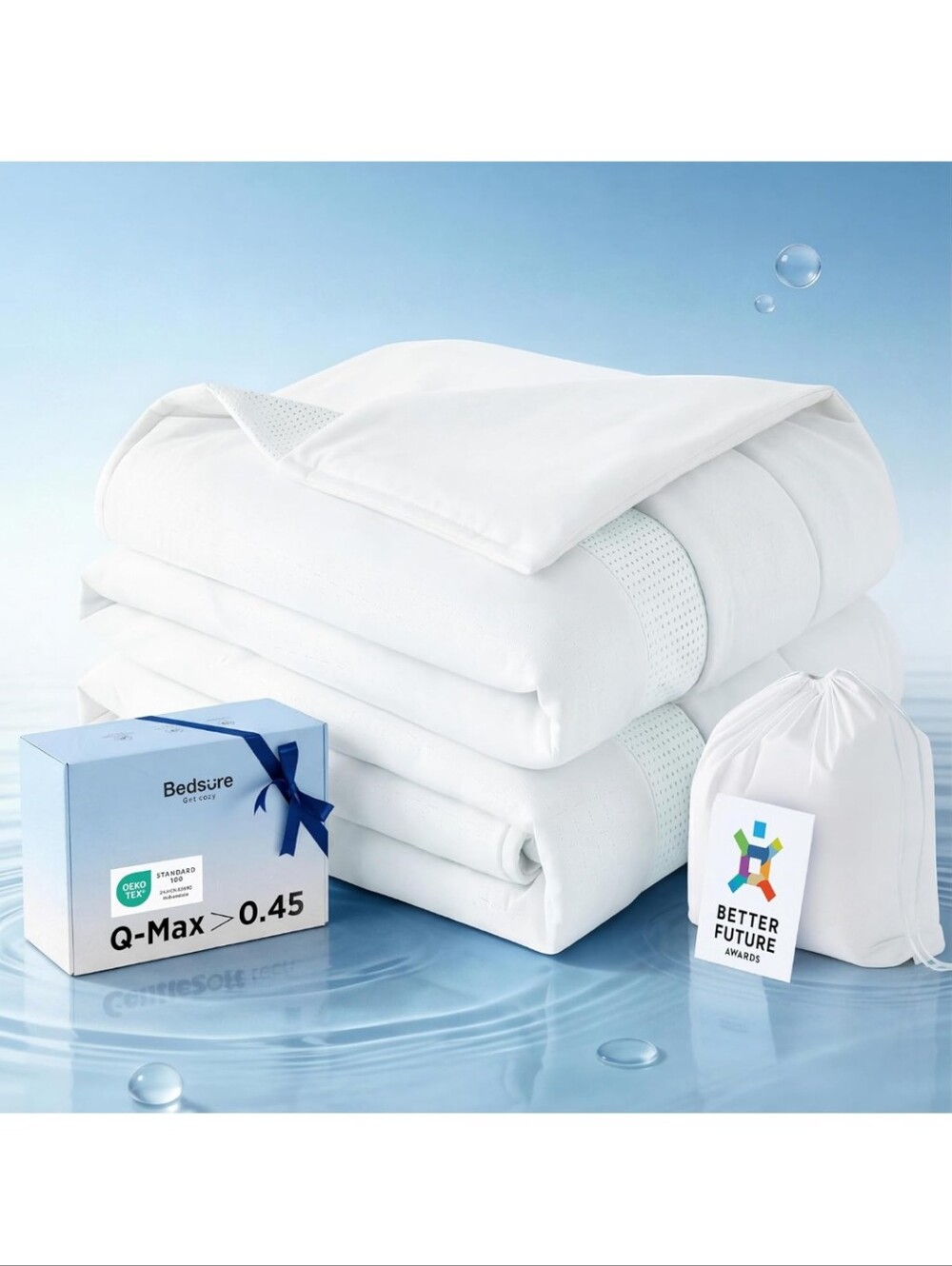 Bedsure CoolOxy Cooling Comforter Queen Size - 4X Breathable New